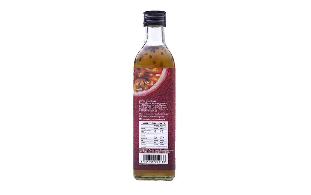 NaturUp Tropical Passion Fruit Syrup    Glass Bottle  500 millilitre